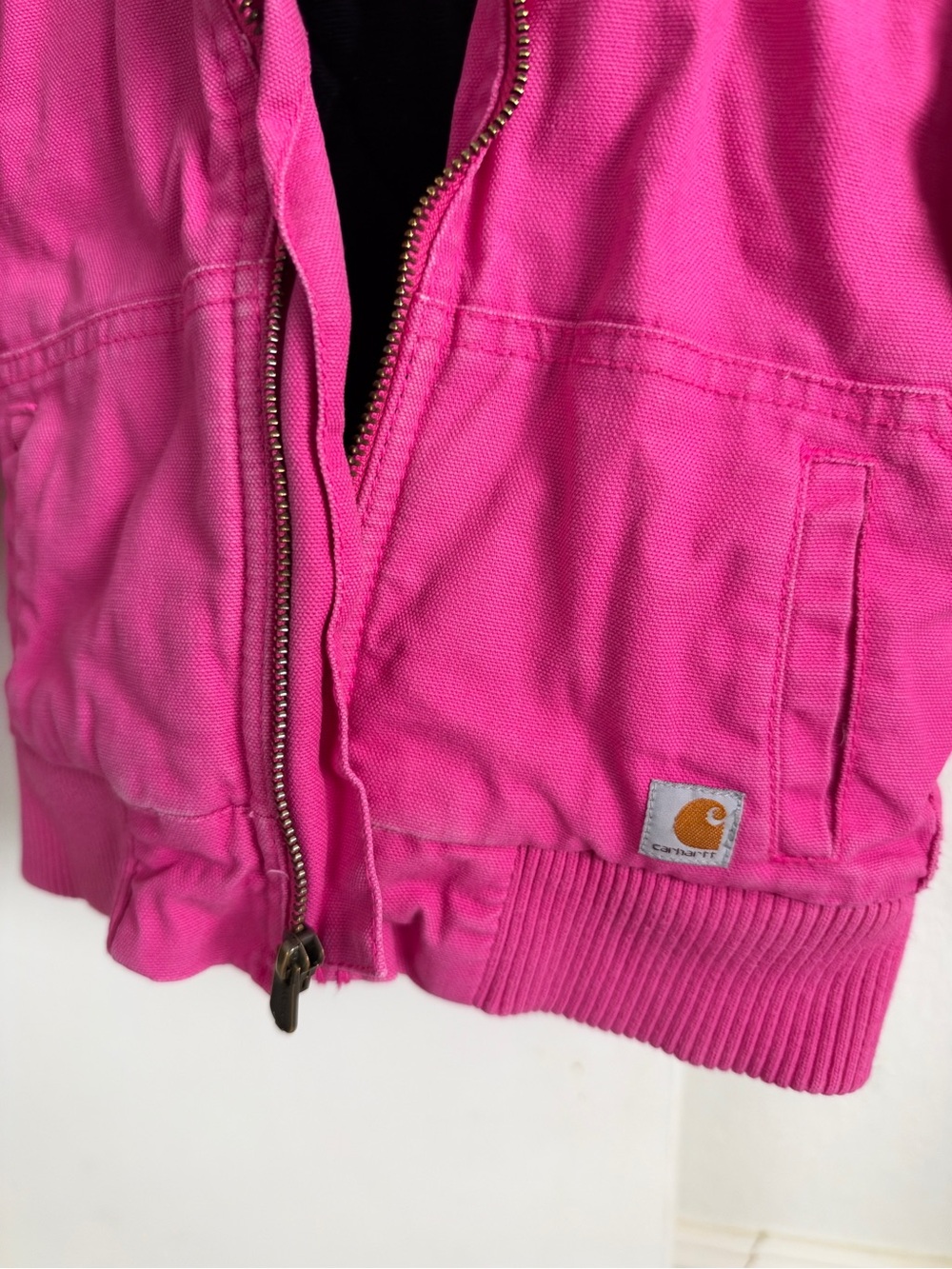 Carhartt Girls' Bright Pink Hooded Puffer Jacket - Picture 3 of 8